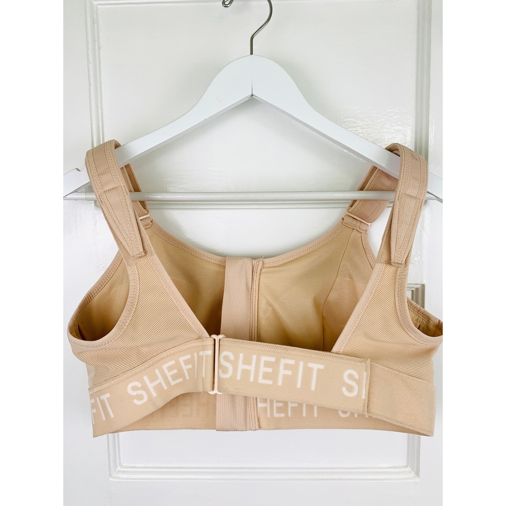 Shefit Ultimate Sports Bra Sandstorm Beige High Impact Front Zip Sz 1 Luxe NWOT - Picture 9 of 16